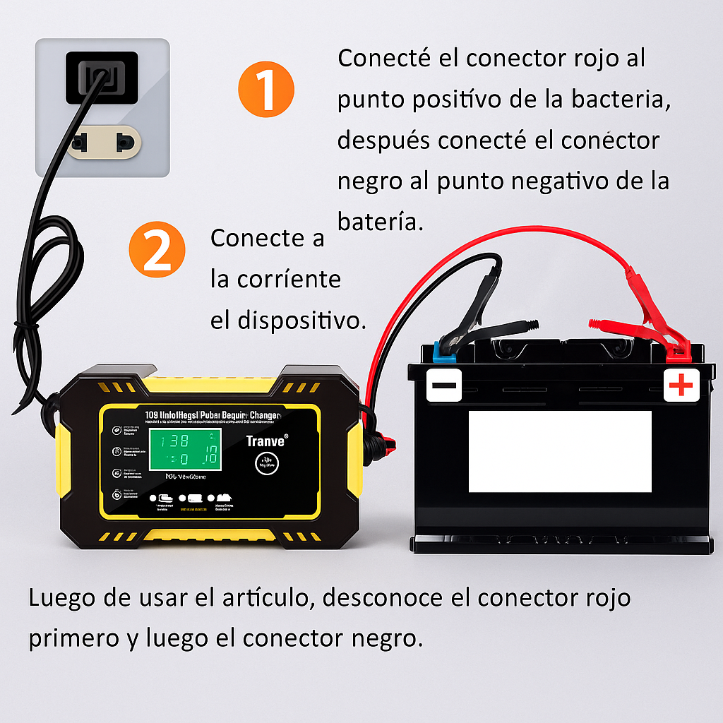 PowerFix™ – Cargador Inteligente y Reparador de Baterías 12V
